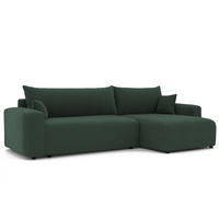 ECKSOFA Luna Max Mit Schlaffunktion - Grün, Holzwerkstoff/Textil (145/278cm) - Fun Möbel