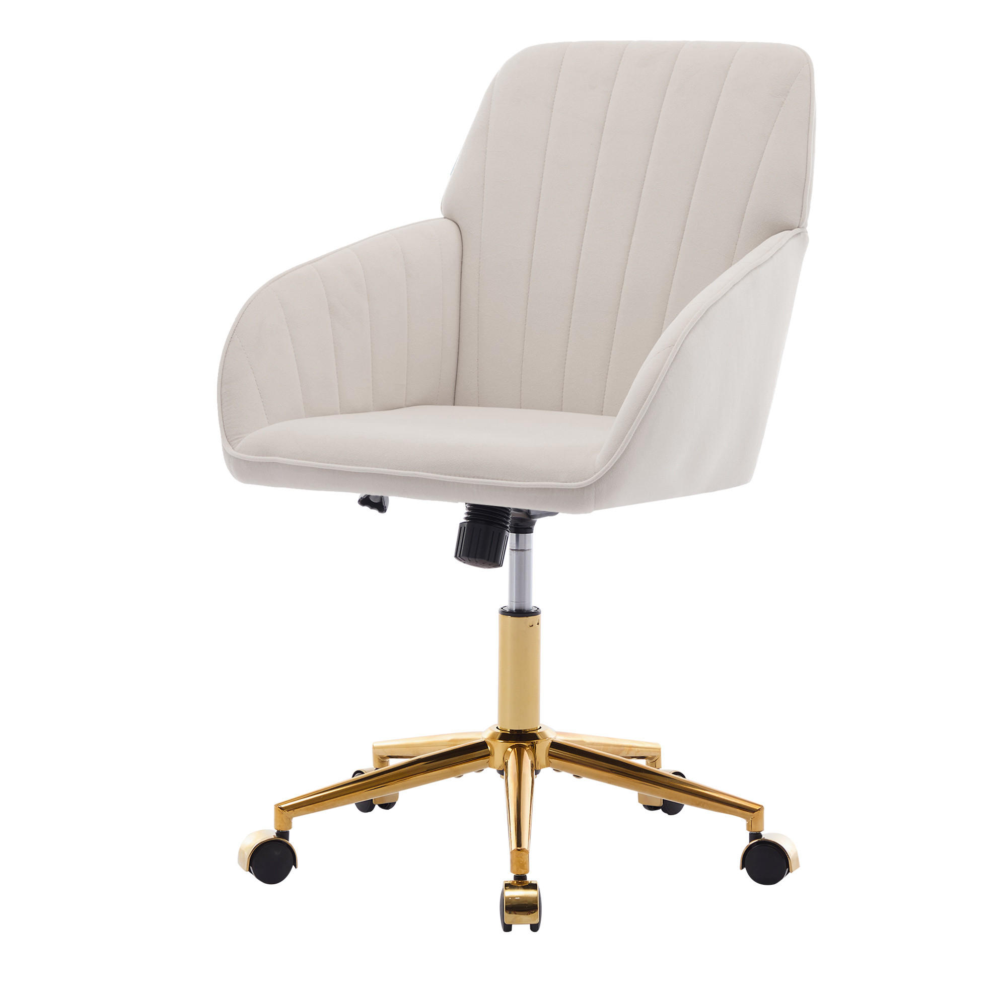 BÜRODREHSTUHL höhenverstellbar Velvet White - Weiß, Metall (60/97/62cm) - Meubliv