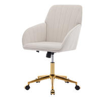 BÜRODREHSTUHL höhenverstellbar Velvet White - Weiß, Metall (60/97/62cm) - Meubliv