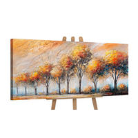 GEMÄLDE Glühen der Blätter auf Keilrahmen 115x50 cm - Braun, Holz (115/50cm) - YS-art gallery