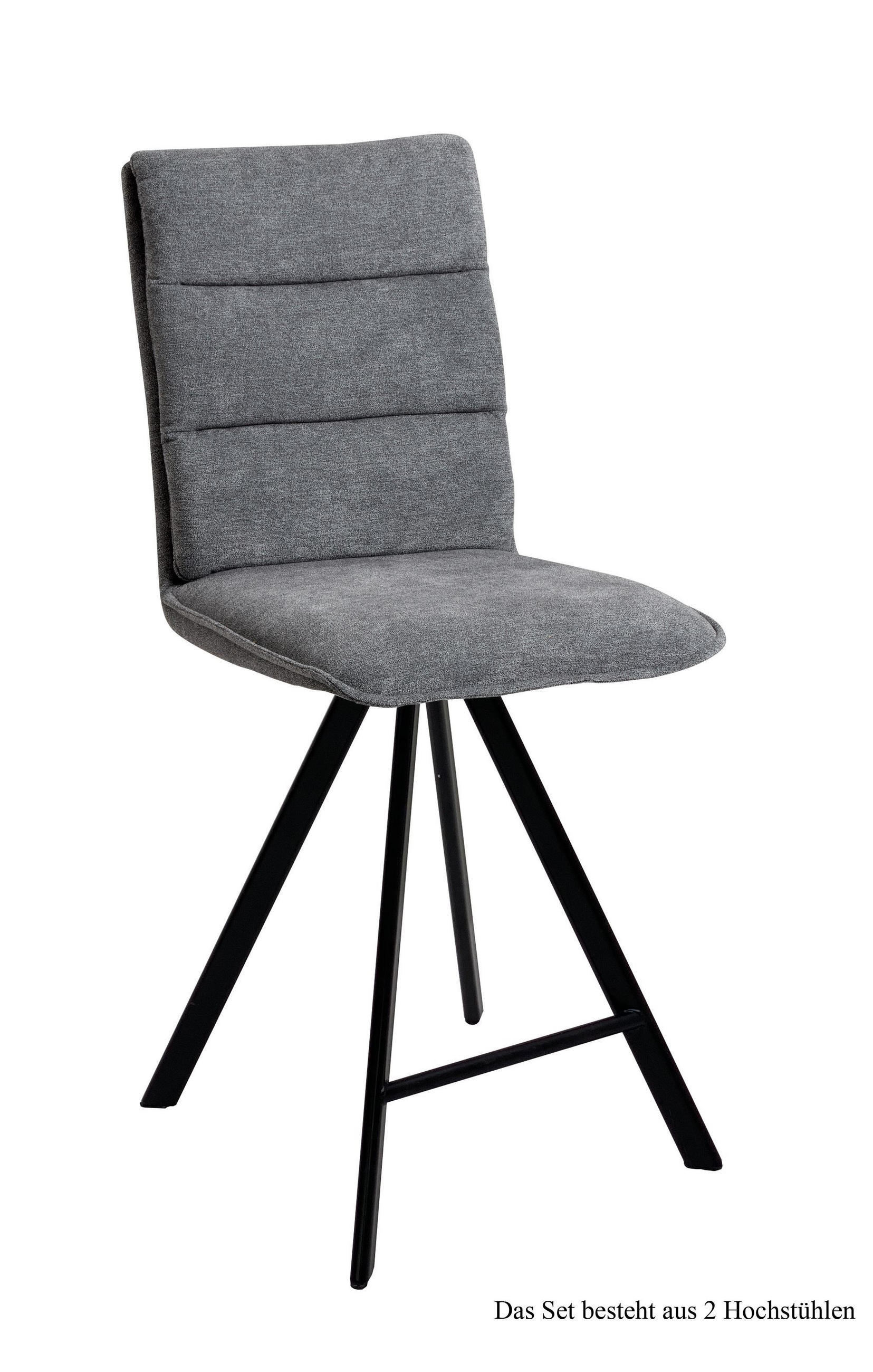 THEKENSTUHL (2er-Set) Deliane 47x109x60 Schwarz/Grau - Schwarz/Grau, Kunststoff (60/109/47cm) - 58aufmkessel