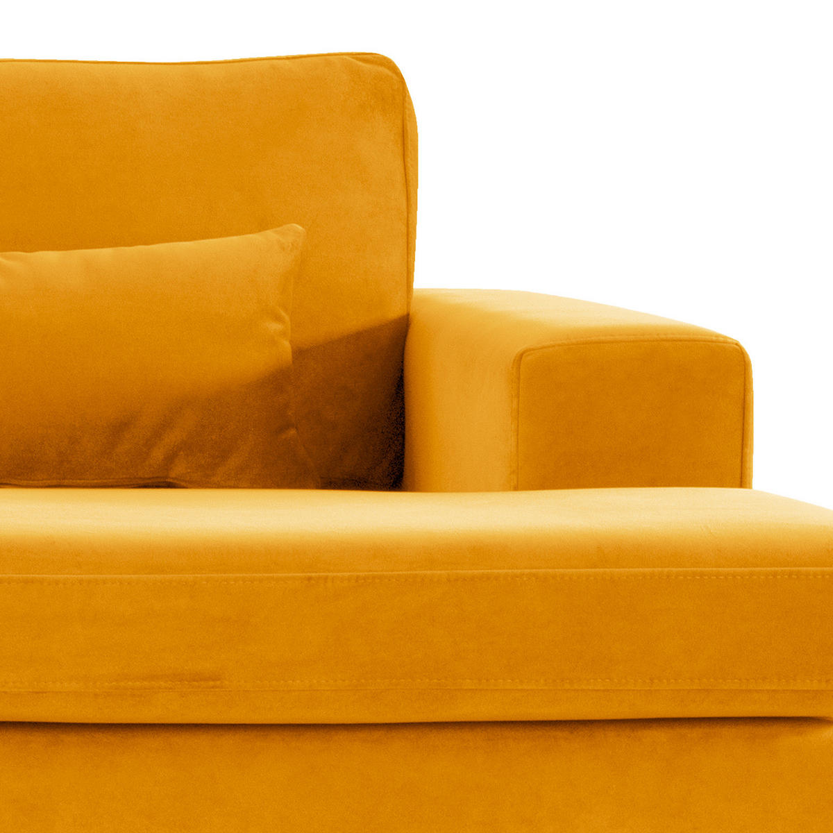 ECKSOFA mit Longchair - Eichefarben/Gelb, Eichenholz/Textil (281/153cm) - home24