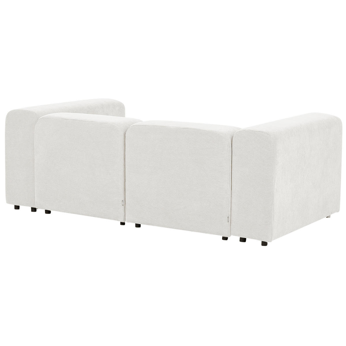 2-SITZER-SOFA Cord cremeweiß Falsterbo - Weiß, Textil (204/70/105cm) - Beliani