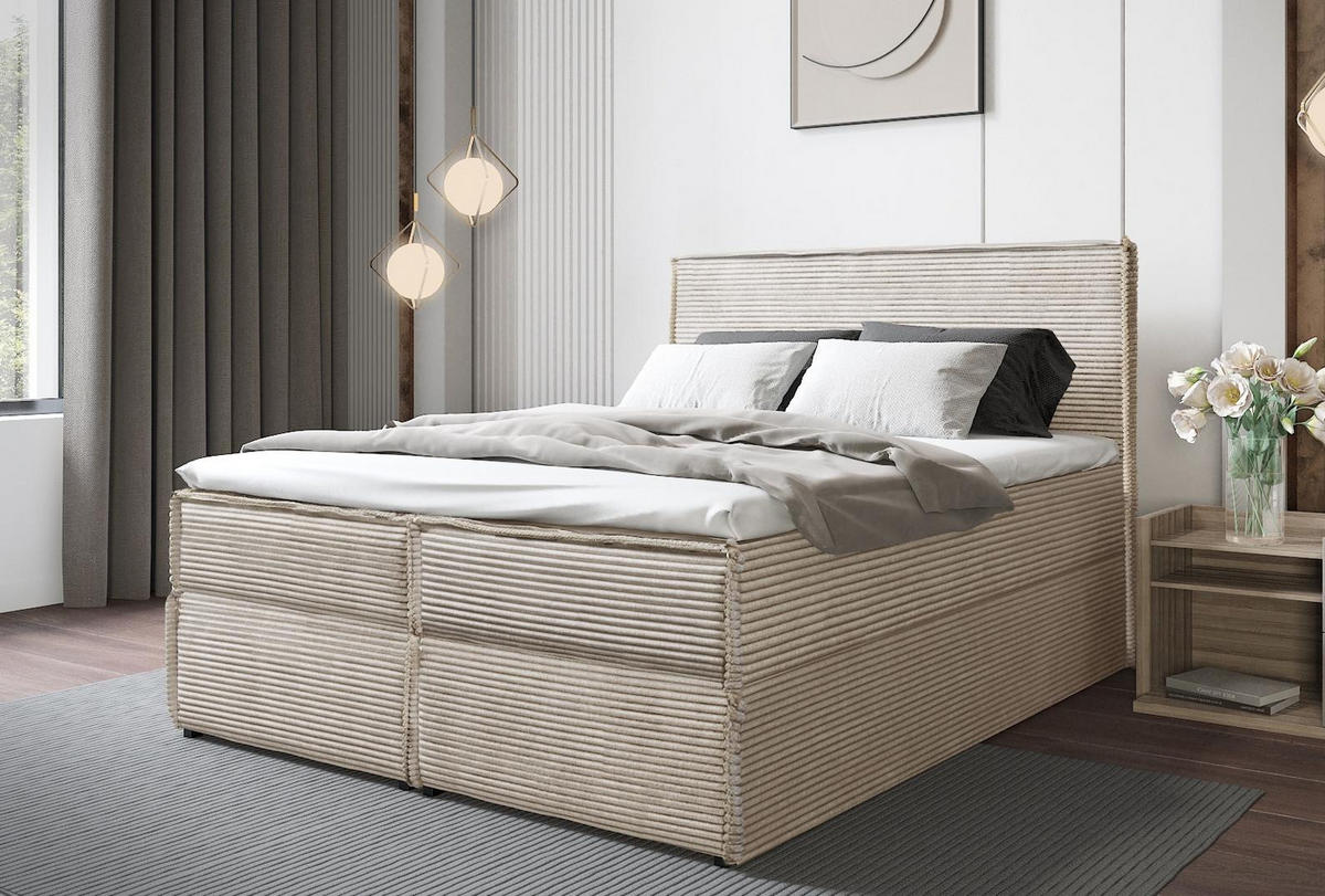BOXBETT Tilia II Beige 160x200 cm - Beige, Textil (160/200cm) - B&B Home