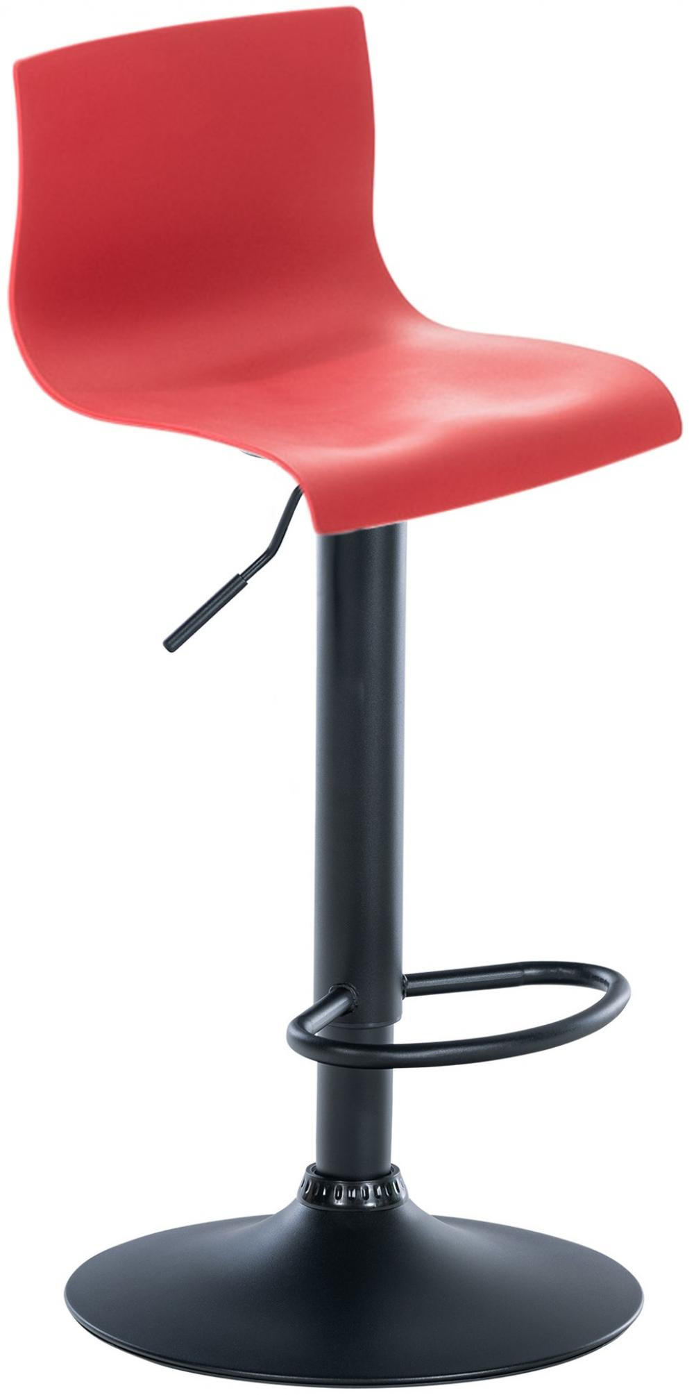 BARHOCKER Kunststoff Rot - Rot/Schwarz, Kunststoff/Metall (39/84/36cm) - CLP