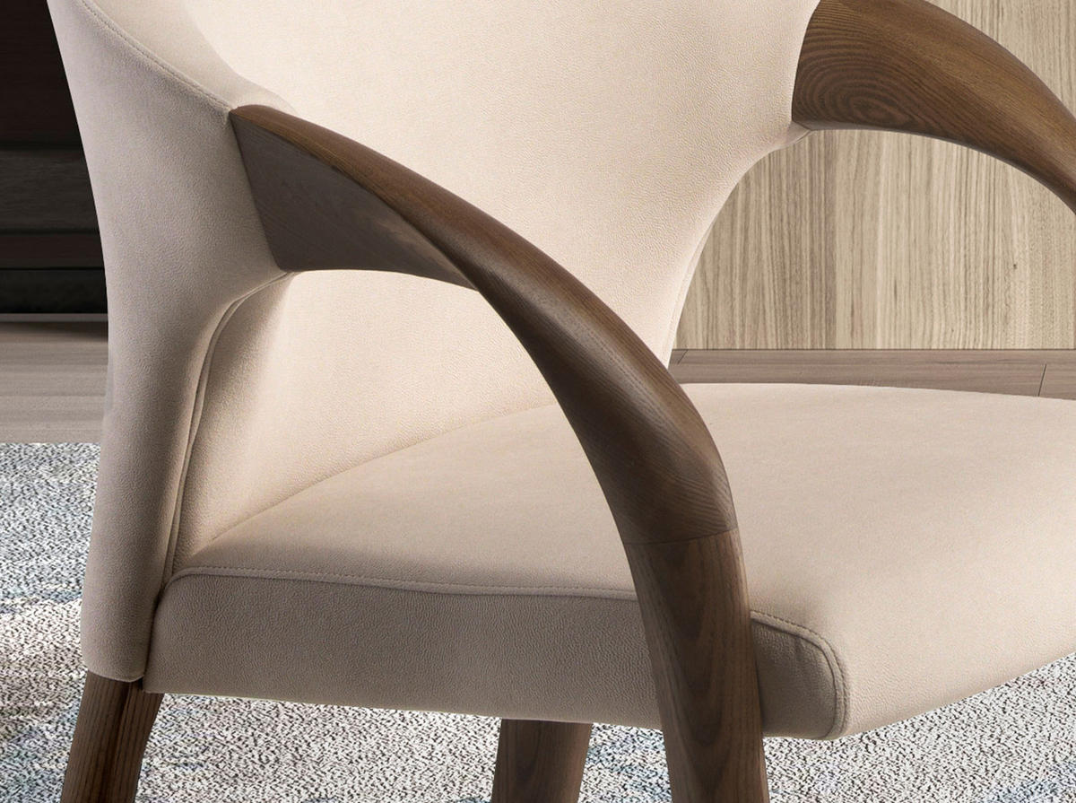 STUHL Walnuss Creme 62/61/78 - Creme, Textil (62/78/61cm) - ANGEL CERDA