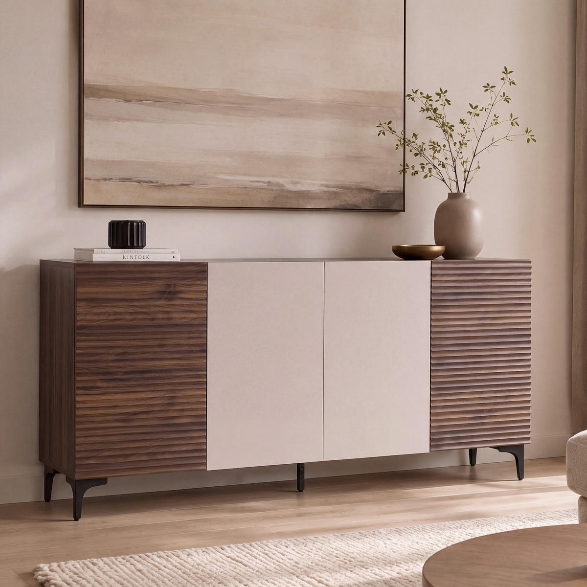 SIDEBOARD Walnuss Dekor - Walnussfarben, Holz (160/80/42cm) - MCW