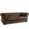 3-SITZER-SOFA GRAVO Chesterfield, Kunstleder - Wengefarben/Dunkelbraun, Leder/Holz (202/72/95cm) - KONSIMO®