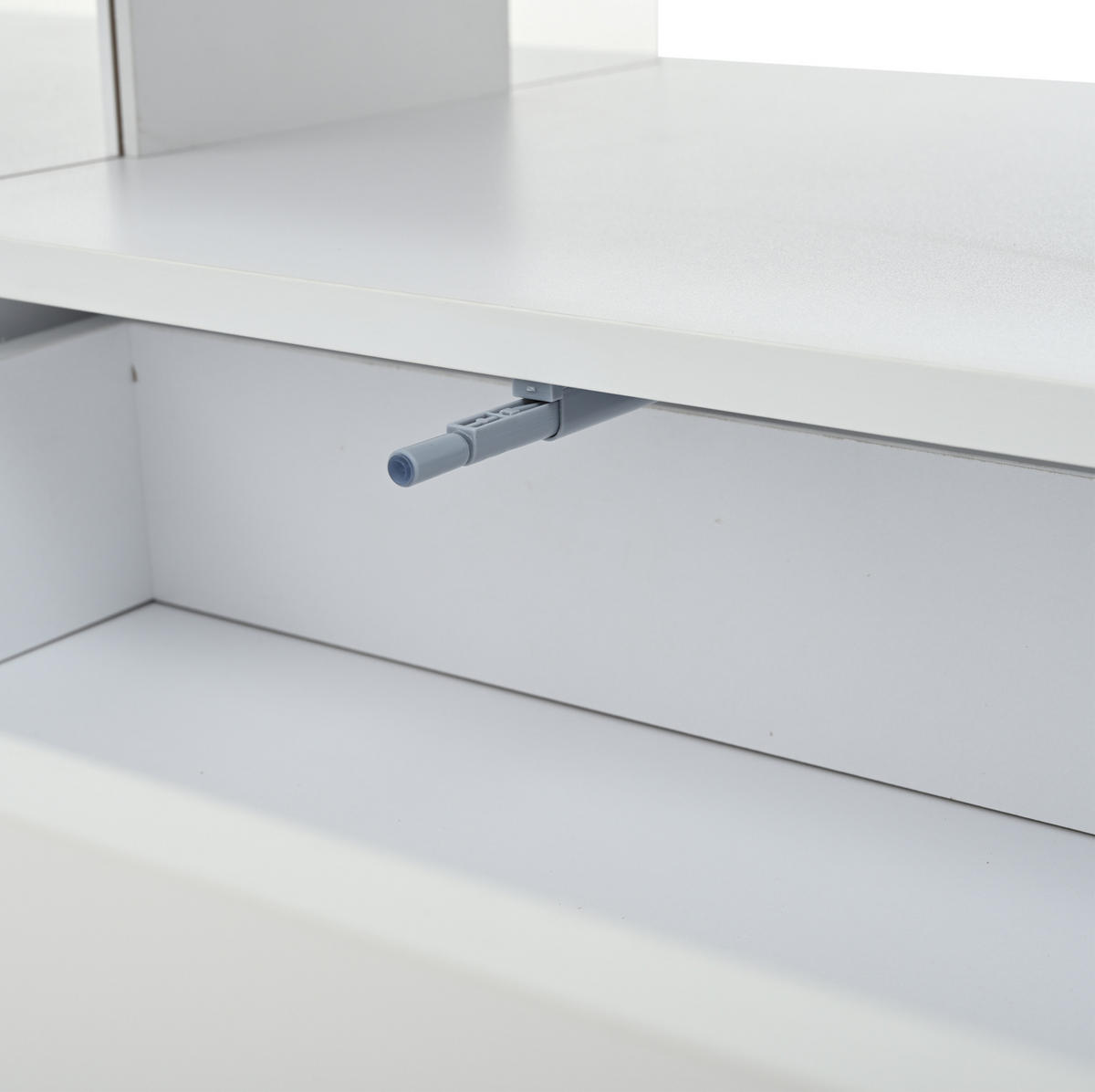KLUB stolić 100/50/46 cm bijeli od MDF-a i akrila s podiznom pločom i LED osvjetljenjem - bijela, drvni materijal (120/50/46cm) - OKWISH