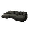 WOHNLANDSCHAFT mit Schlaffunktion und Bettkasten ONESK-U-v1 304x165x40 Schwarz Velours - Schwarz, Holzwerkstoff/Kunststoff (304/90/165cm) - ALTDECOR