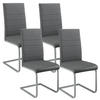 SCHWINGSTUHL Vegas grau Kunstleder (4er Set) - Grau, Textil (41/101/52cm) - Juskys