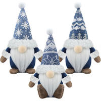 WEIHNACHTSWICHTEL 3er Set Blau Textil - Multicolor, Textil (10.2/6.9/17.8cm)