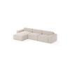 ECKSOFA Bouclé-Stoff 8 Sitzer Bornum So, Creme - Creme, Textil (346/170cm) - Meblito