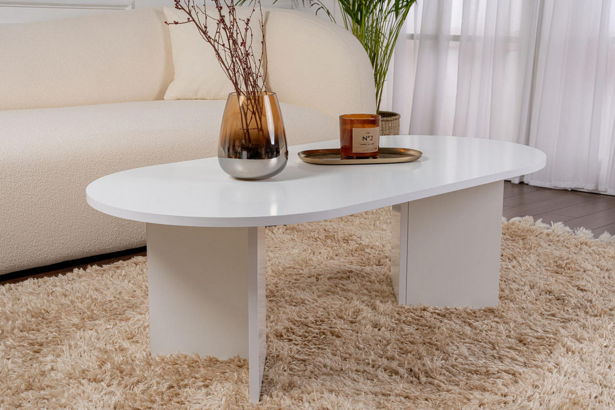 COUCHTISCH sable weiss - Weiß, Holz (119/60/40cm) - Habitat Garten