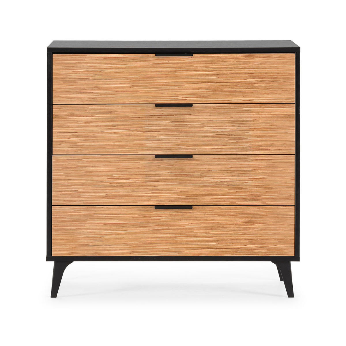 KOMMODE Denis 80/80/40 Schwarz/Holzfarbe - Schwarz, Holzwerkstoff (80/80/40cm)