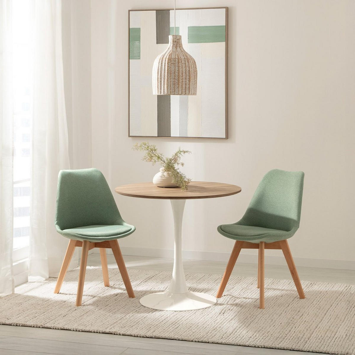 ESSTISCH Cory Zweifarbig 80 cm x 73 cm - Multicolor, Holzwerkstoff (80/80/73cm) - Klast Home