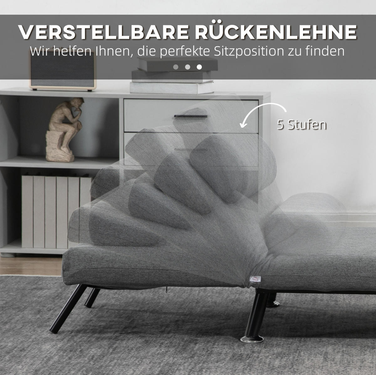 SCHLAFSESSEL in Dunkelgrau 70x75x75 cm mit Schlaffunktion und verstellbarer Rückenlehne - Dunkelgrau, Metall (75/75/70cm) - IVMEU