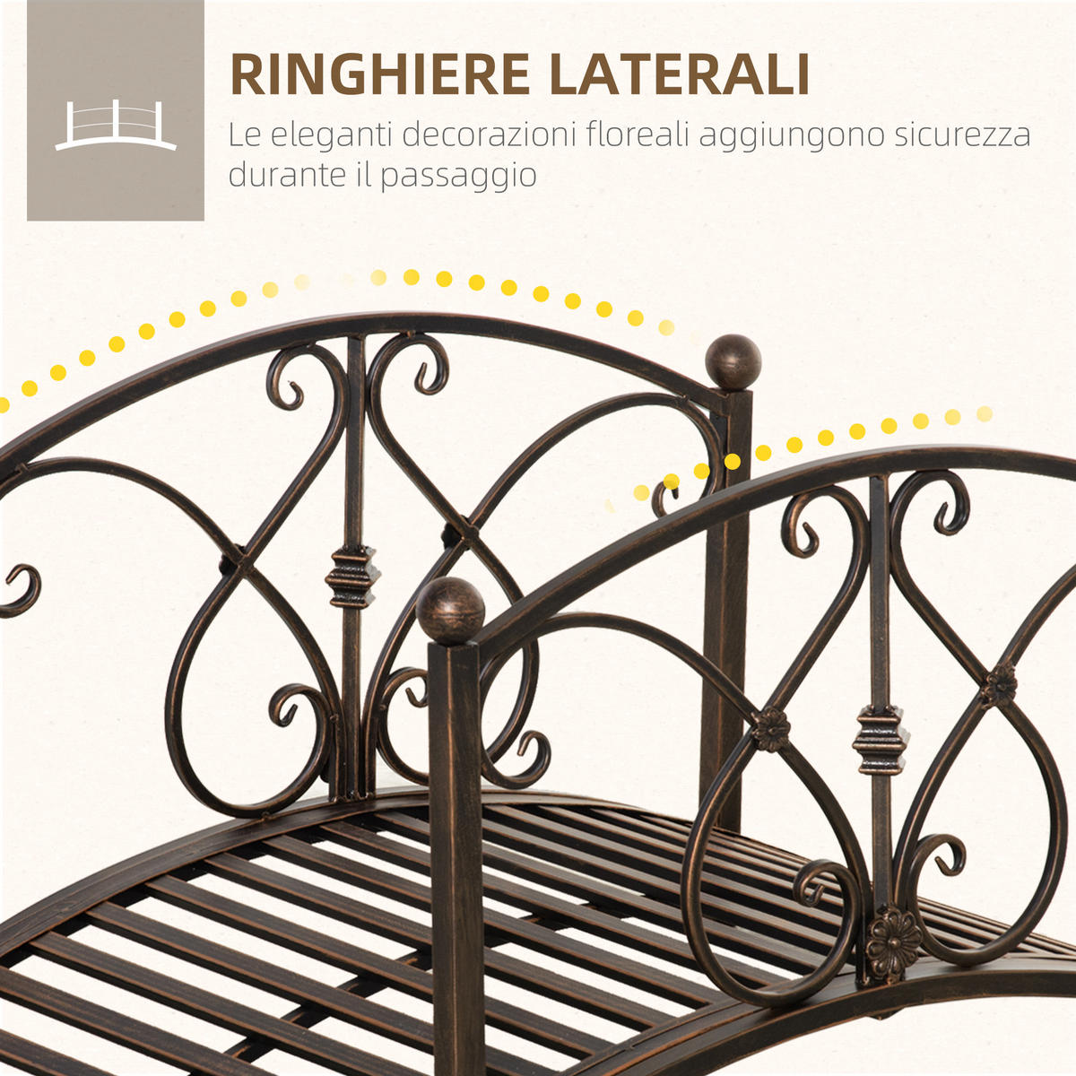 GARTENBRÜCKE,METALL Vintage floral,schwarz - Braun, Metall (99/68/53cm) - Vallsero