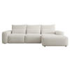 ECKSOFA Carnos mit wasserabweisendem Chenille-Bezug in Cremeweiß - Ecru, Textil (264/162cm) - Selsey