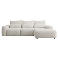 ECKSOFA Carnos mit wasserabweisendem Chenille-Bezug in Cremeweiß - Ecru, Textil (264/162cm) - Selsey