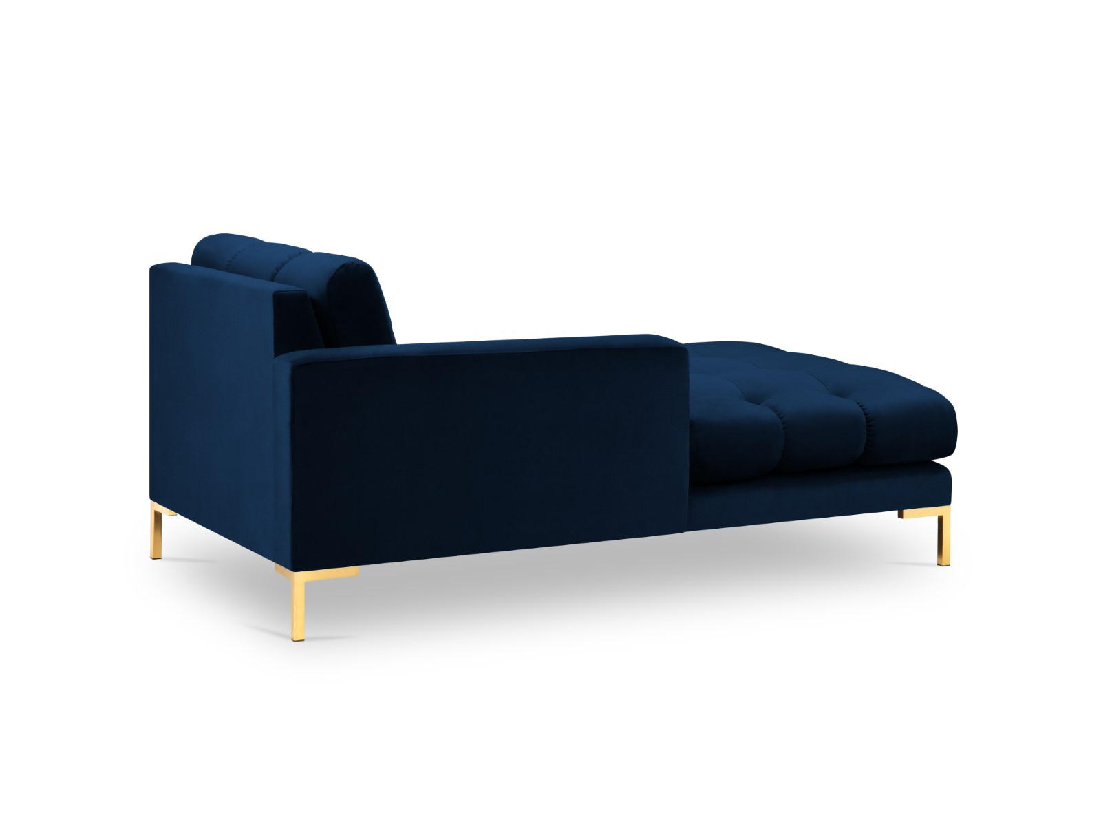 CHAISELONGUE links Mamaia aus Samt königsblau - Blau, Textil (102/75/185cm) - Micadoni