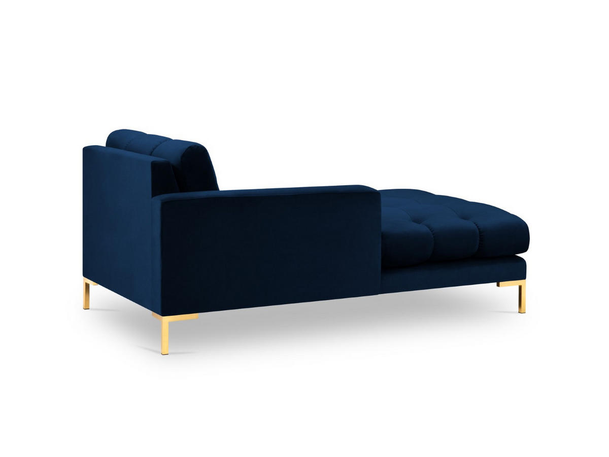 CHAISELONGUE links Mamaia aus Samt königsblau - Blau, Textil (102/75/185cm) - Micadoni