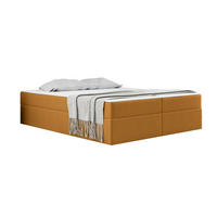 BOXBETT Mit Bettkasten Und Matratze Topper Ruben Senffarbe 140x200 cm H3-Bonell - Orange, Holz/Textil (140/200cm) - Kaiser Möbel