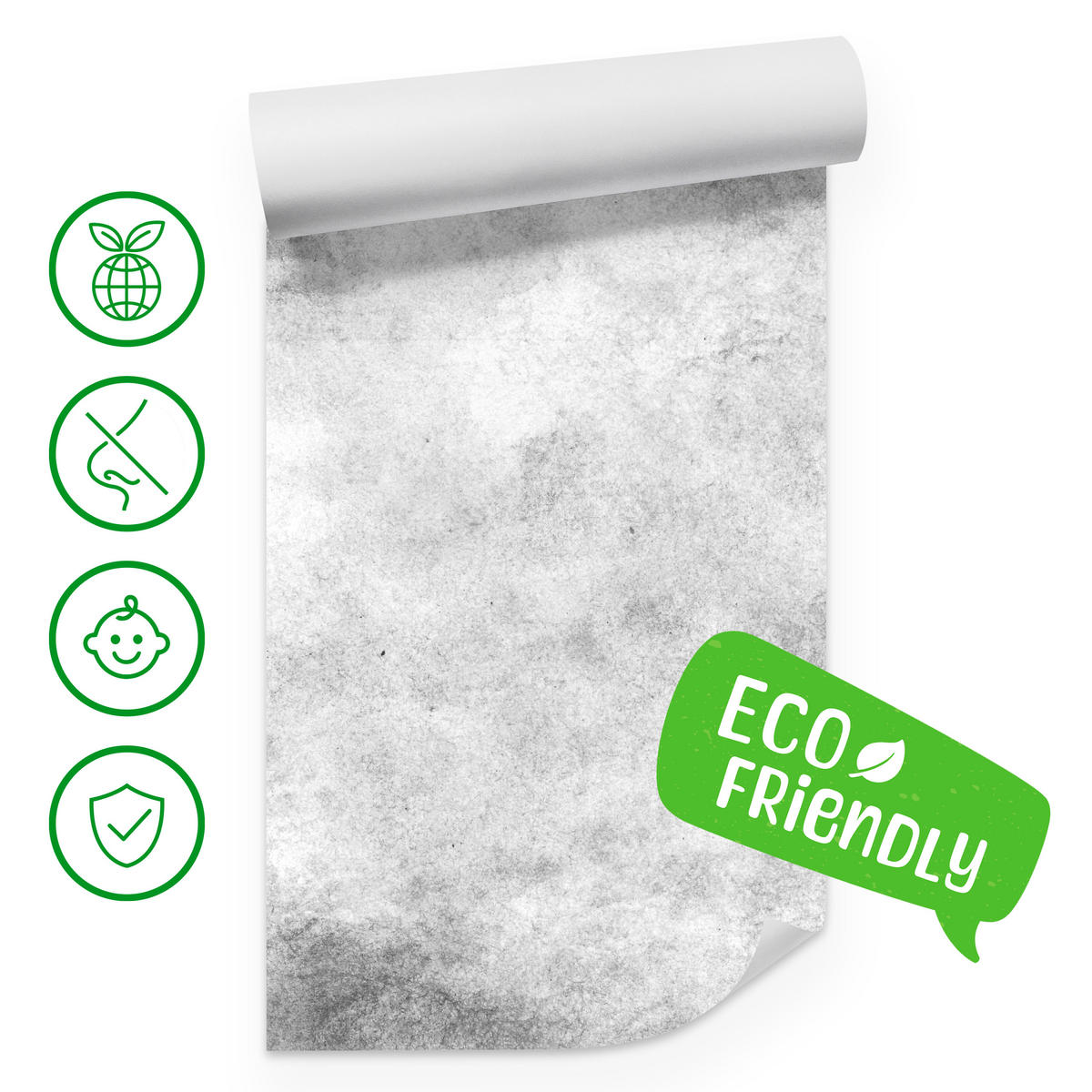 FOTOTAPETE für Wohnzimmer Grauer Beton Minimalismus Loft 300x210 - Weiß/Grau, Papier (300/210cm) - Muralo