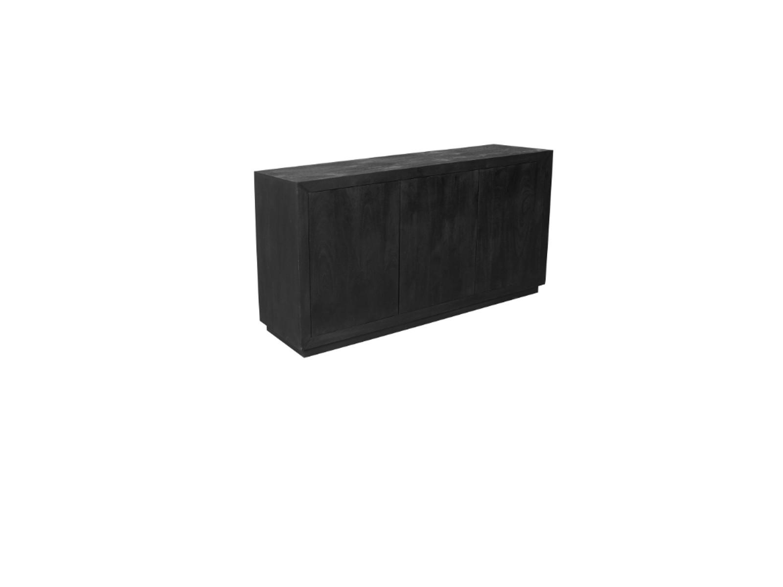 SIDEBOARD Leuven Mangoholz 150 cm / 45 cm Schwarz - Schwarz, Holz (150/80/45cm) - Villa Möbel