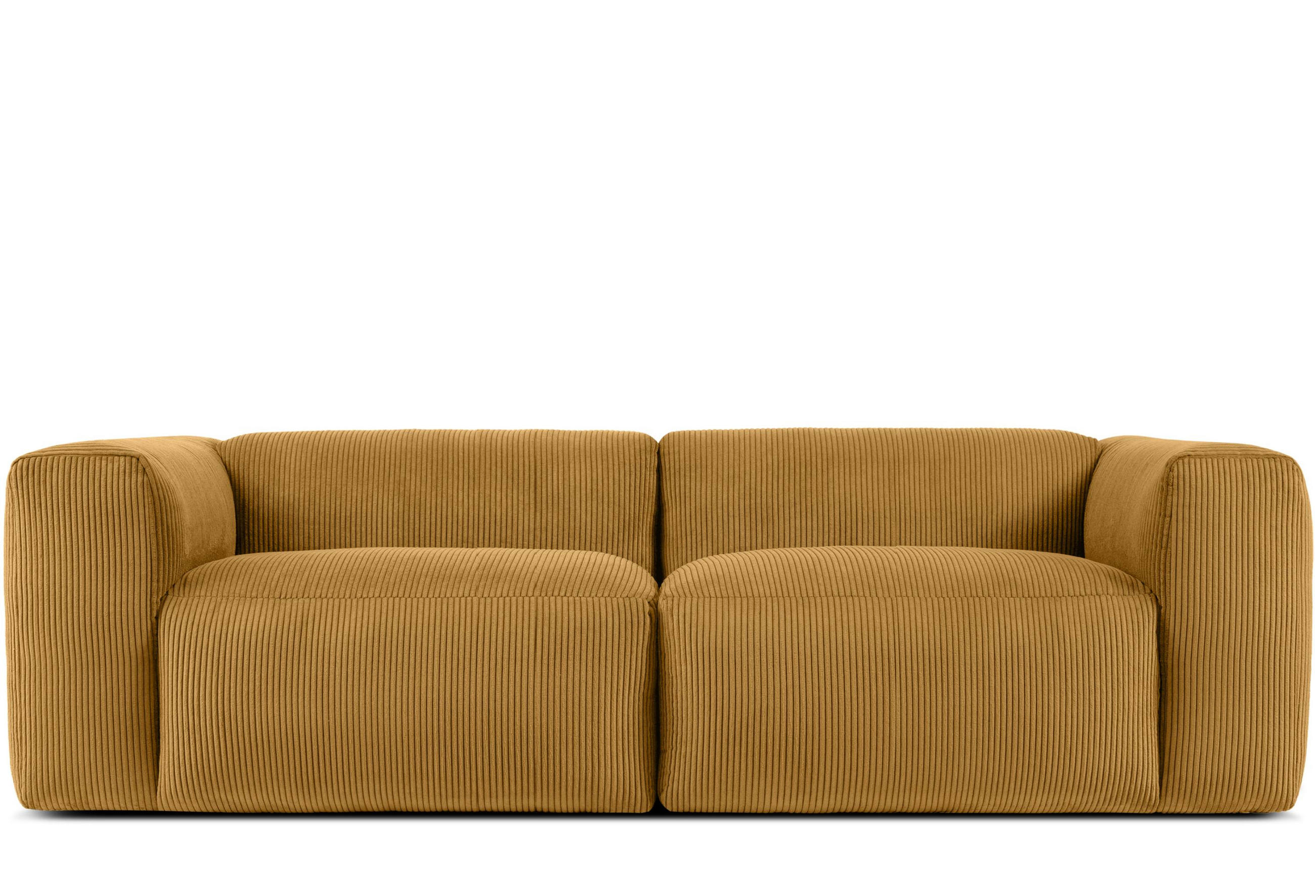 2,5-SITZER-MODULSOFA BUFFO mit extrem weicher und bequemer Sitzfläche, Kordstoff, gelb - Gelb, Textil (250/73/96cm) - KONSIMO®