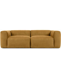 2,5-SITZER-MODULSOFA BUFFO mit extrem weicher und bequemer Sitzfläche, Kordstoff, gelb - Gelb, Textil (250/73/96cm) - KONSIMO®