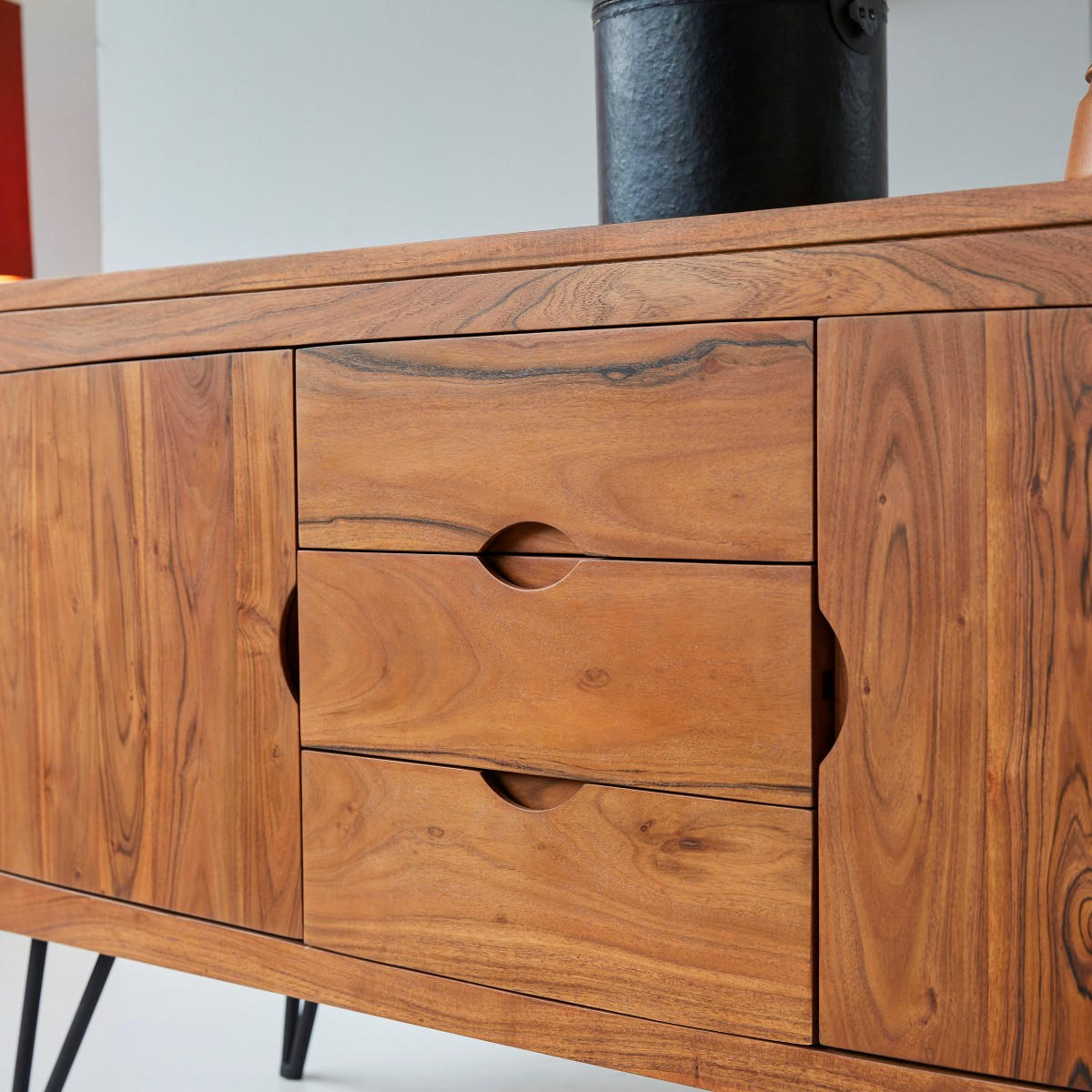 SIDEBOARD Bonnie Braun aus Akazie - Braun, Holz (150/77/45cm) - Tikamoon