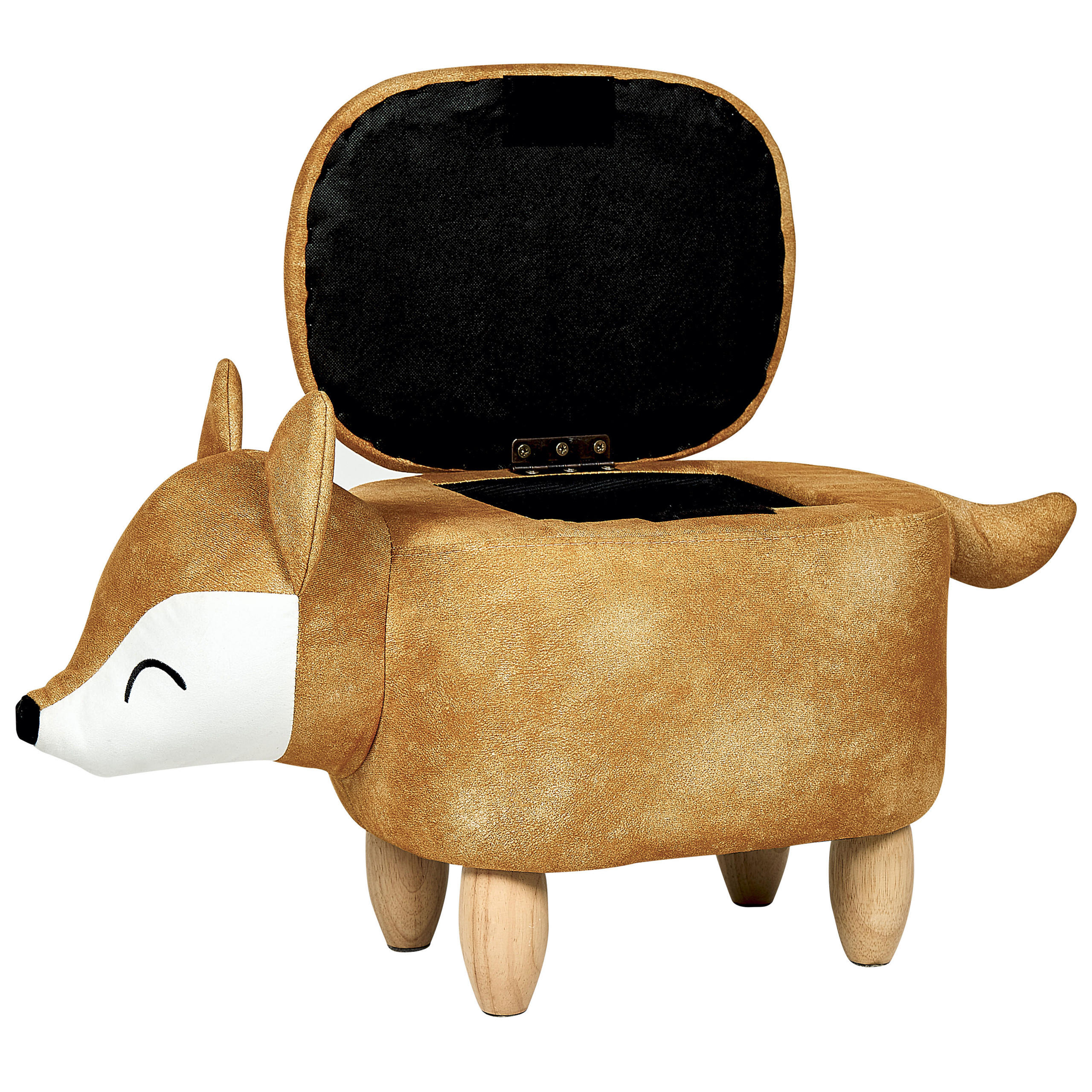 HOCKER Fox 74/32/37 cm - Orange, Textil (32/37/74cm) - Beliani