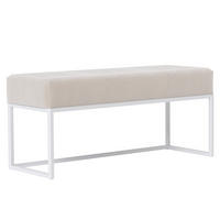 POLSTERBANK PURE 90 cm Metallgestell, Weiß / Beige - Beige/Weiß, Textil/Metall (90/44/30cm) - Idohome