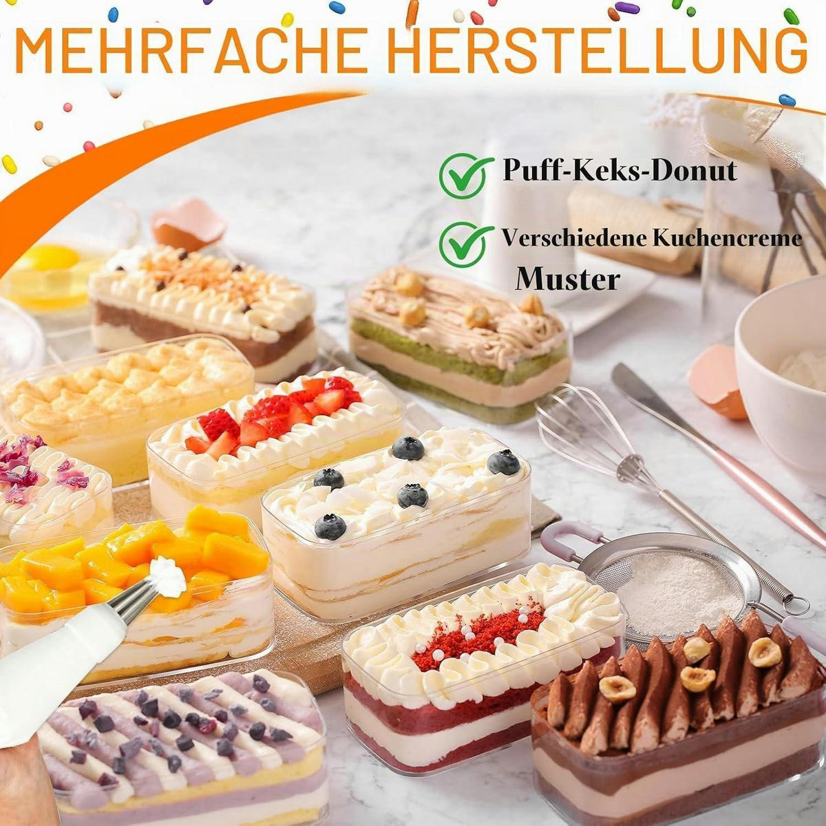 SPRITZBEUTEL Set 11-teilig mit Edelstahltüllen - Weiß, Textil (20/5.5/34cm)