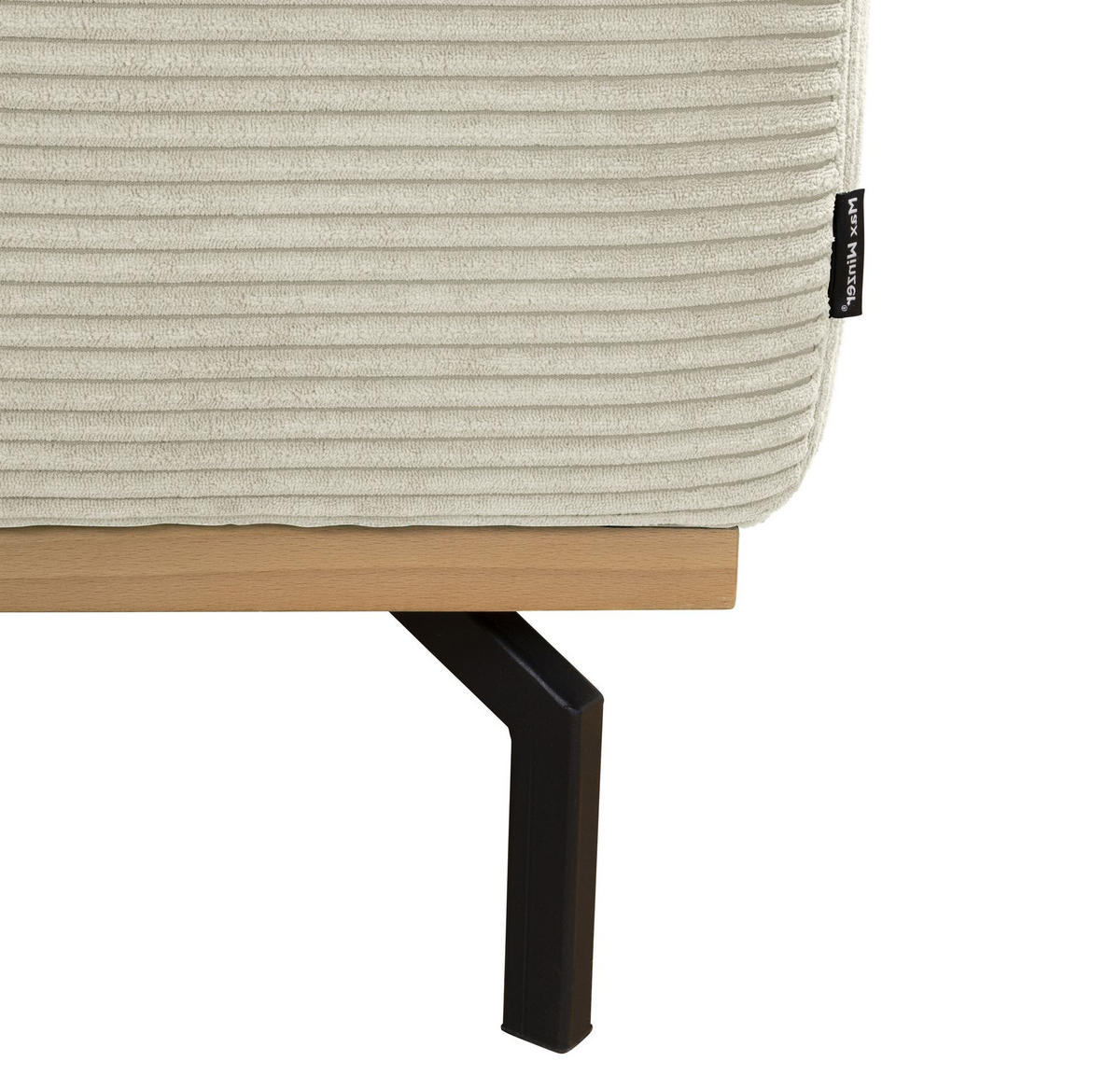 ECKSOFA mit Longchair links Katrien Cordstoff creme - Creme, Kunststoff (135/280cm) - 58aufmkessel