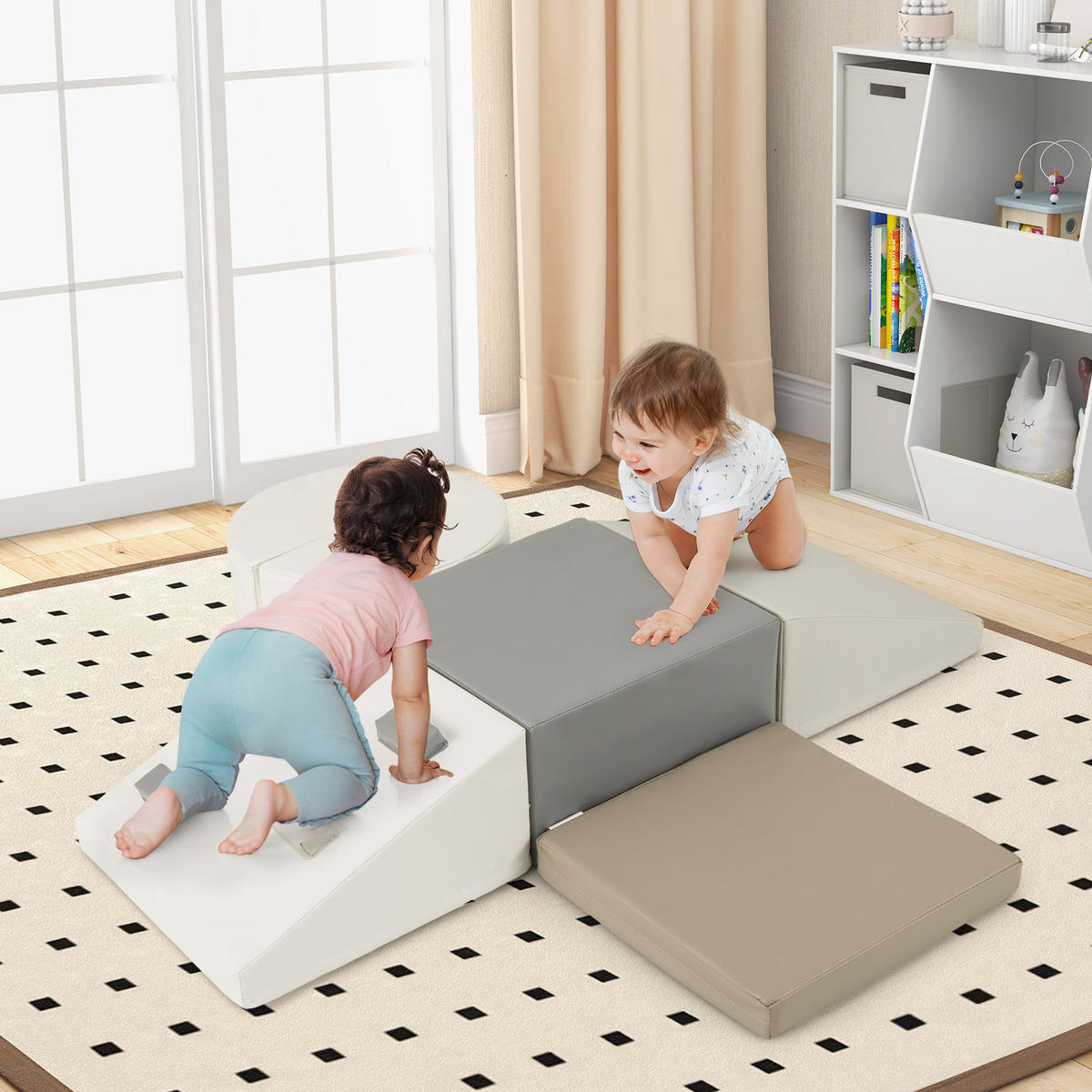 MJUKA BYGGKLOSSAR Vit (6 delar) - Vit, Plast (40/20/40cm) - COSTWAY