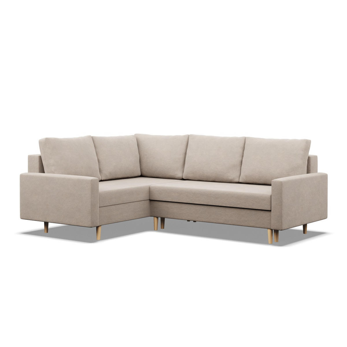 ECKSOFA MIT SCHLAFFUNKTION LINKS BLANK , Beige - Beige, Textil (223/175cm)