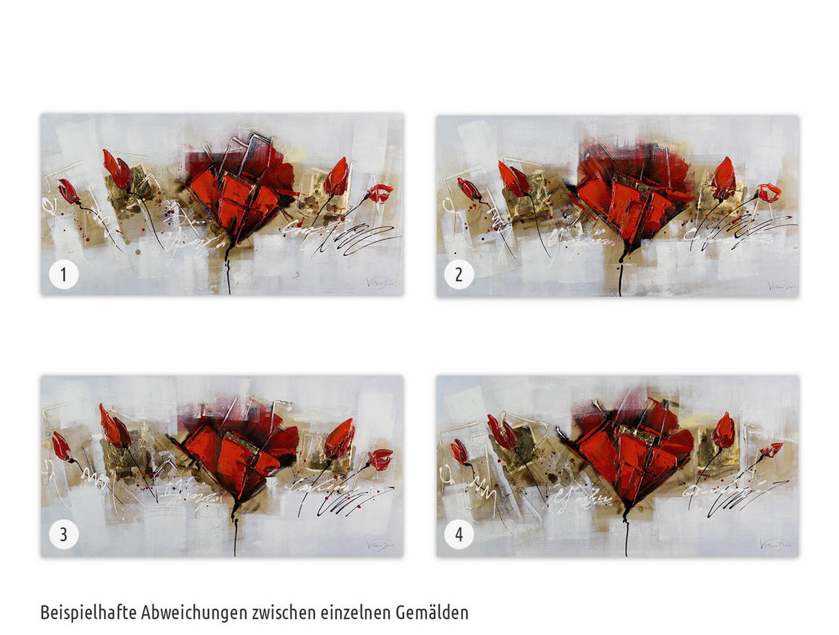 ÖLGEMÄLDE 100/50 cm - Rot, Holz/Textil (100/50cm) - KUNSTLOFT