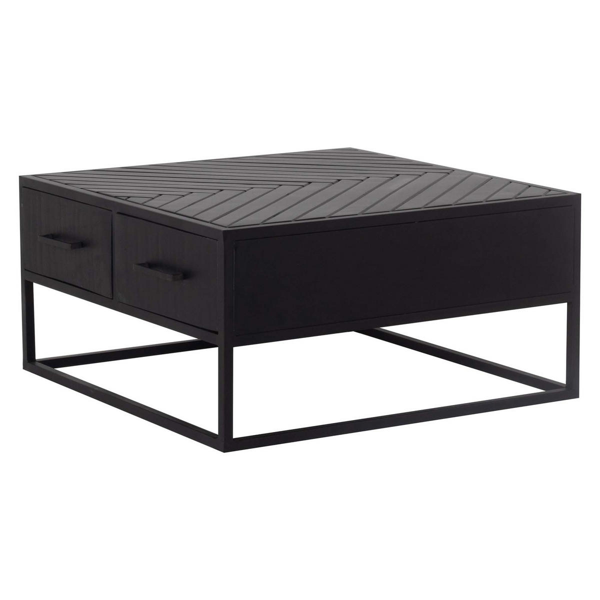 COUCHTISCH quadratisch aus Mangoholz 80cm, schwarz - Schwarz, Holz (80/80/40cm) - Giga Meubel