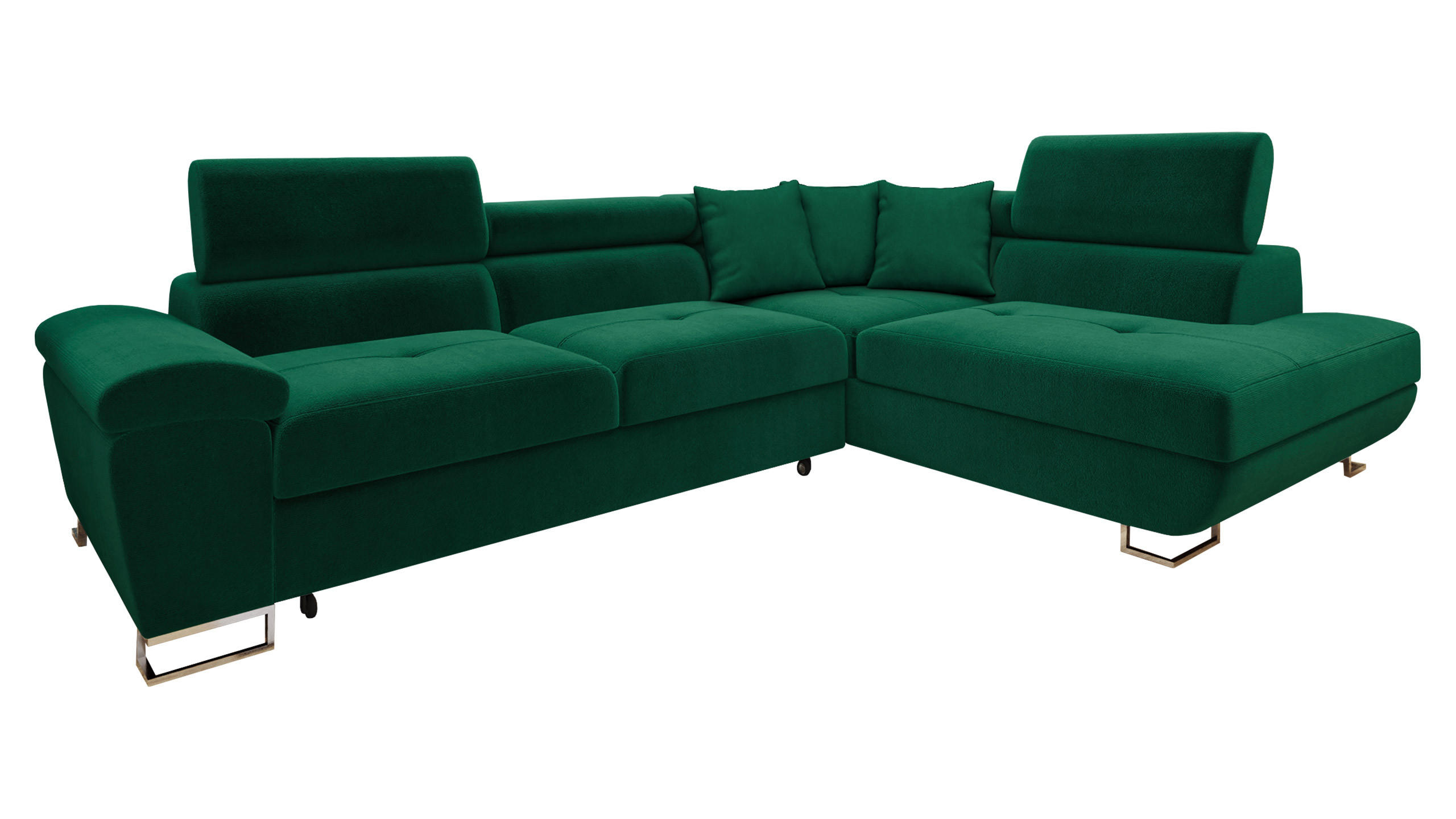 ECKSOFA Cotere, Seite: Rechts - Waldgrün, Holz/Textil (270/202cm) - MIRJAN24