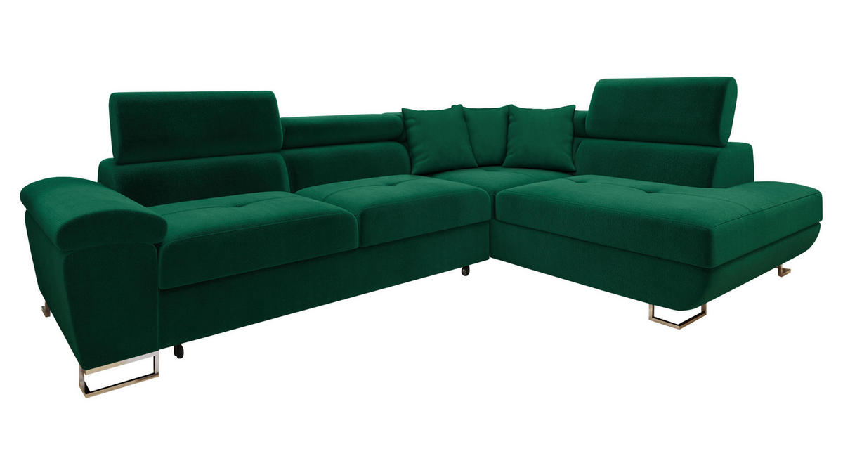 ECKSOFA Cotere, Seite: Rechts - Waldgrün, Holz/Textil (270/202cm) - MIRJAN24