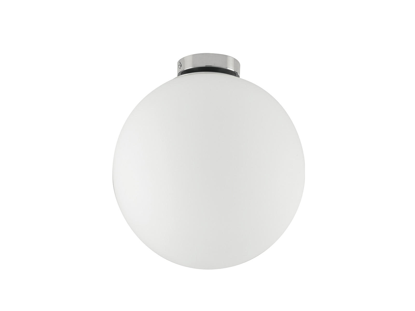LED-DECKENLEUCHTE Glaskugel Lampenschirm, Ø20cm - Silberfarben/Weiß, Glas/Metall (20/20/22cm) - meineWunschleuchte