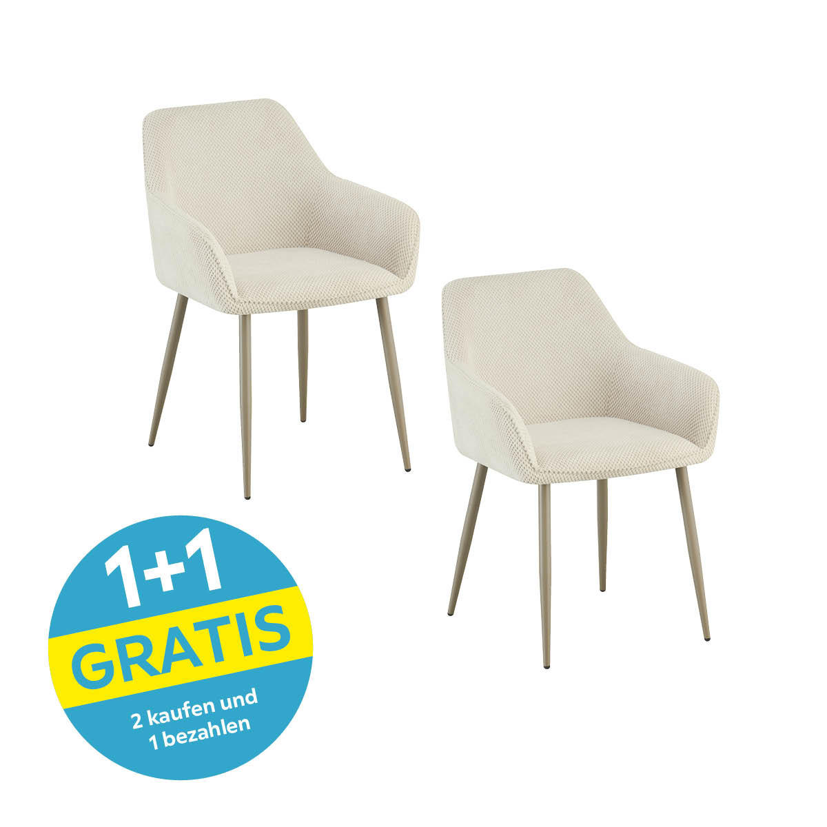 Armlehnstuhl Cora Webstoff Beige Gepolstert