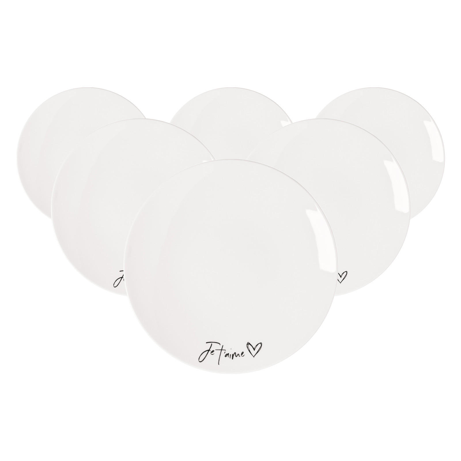 FRÜHSTÜCKSTELLER JE T'AIME Statement weiß ø 21,2 cm 6er Set - Weiß, Keramik (21.2cm) - Villeroy & Boch