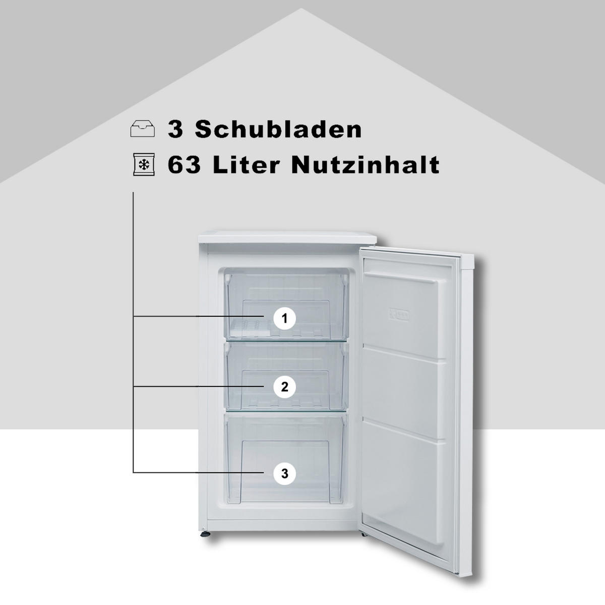 GEFRIERSCHRANK, 63 Liter Nutzinhalt, 4-Sterne, klein, leise & effizient, weiß, CF-34-101-W - Weiß, Kunststoff/Metall (48/82.1/51cm) - Telefunken