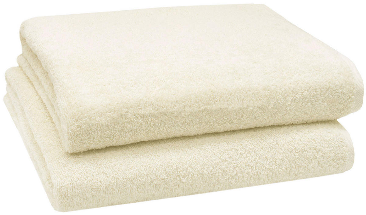 BADETUCH, 2er-Set, 100x150 cm, 100% Baumwolle - Beige, Textil (100/150cm) - Zollner