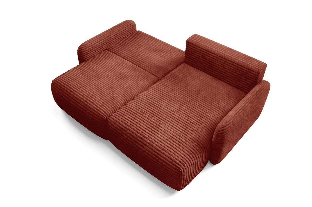 ECKSOFA Simone Mit Schlaffunktion - Rotbraun, Holzwerkstoff/Textil (165/240cm) - Fun Möbel