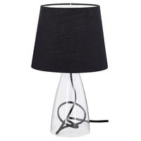 LED TISCHLEUCHTE Glas Schwarz - Schwarz, Glas/Textil (20/20/36cm) - Wofi