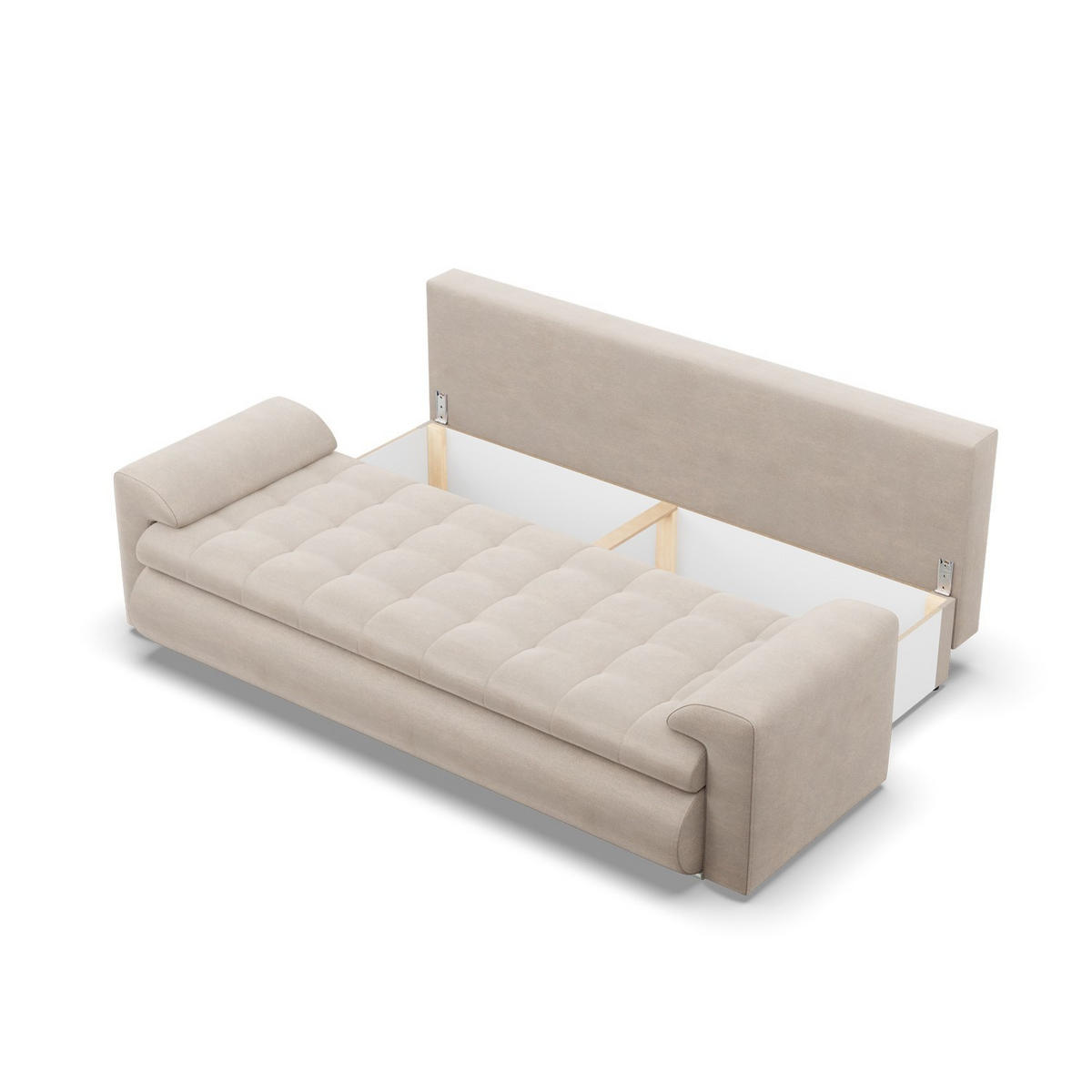 SOFA 3-SITZER MIT SCHLAFFUNKTION FORESTA, Beige - Beige, Textil (222/92/96cm)